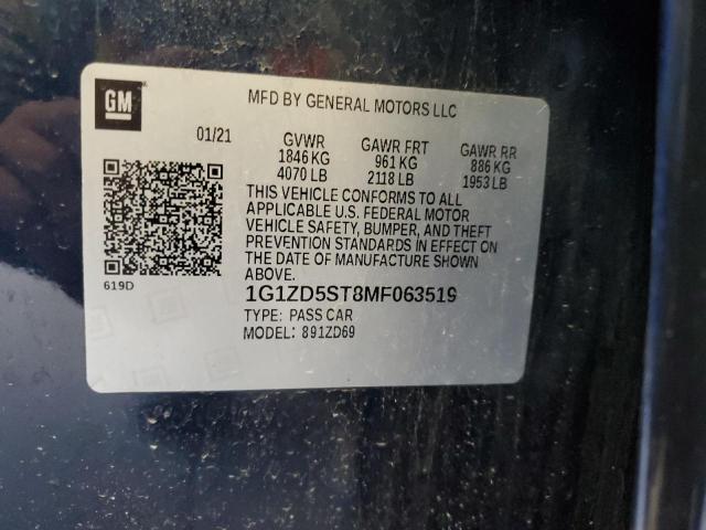 2021 CHEVROLET MALIBU LT - 1G1ZD5ST8MF063519