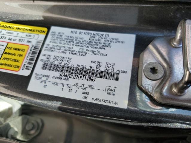 2020 FORD FUSION SE - 3FA6P0LU2LR114869