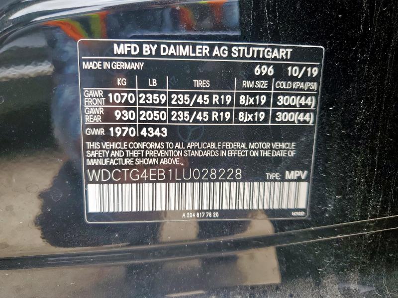 2020 MERCEDES-BENZ GLA 250 - WDCTG4EB1LU028228