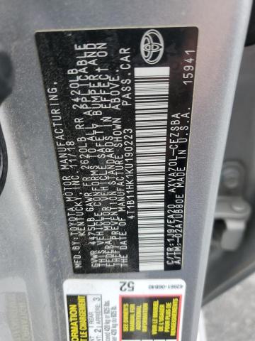 2019 TOYOTA CAMRY L - 4T1B11HK1KU190223
