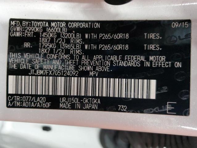 2016 LEXUS GX 460 - JTJBM7FX7G5124092