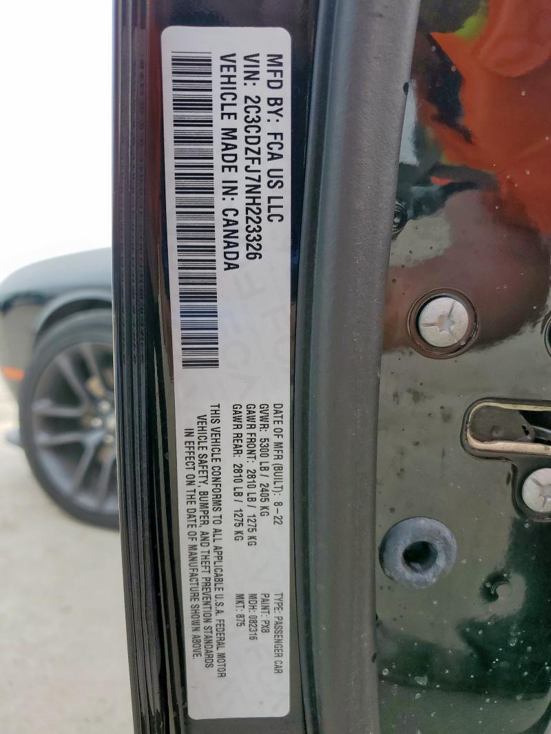 2022 DODGE CHALLENGER - 2C3CDZFJ7NH223326