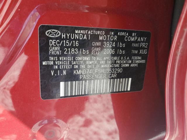 2017 HYUNDAI ELANTRA SE - KMHD74LF5HU353290