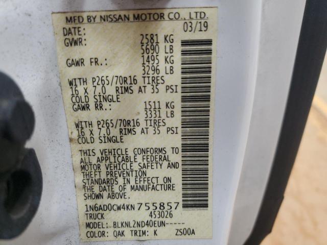 2019 NISSAN FRONTIER S - 1N6AD0CW4KN755857