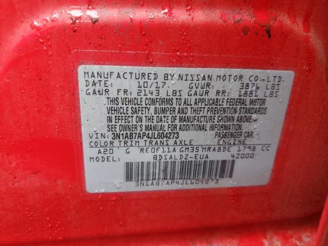 2018 NISSAN SENTRA S - 3N1AB7AP4JL604273