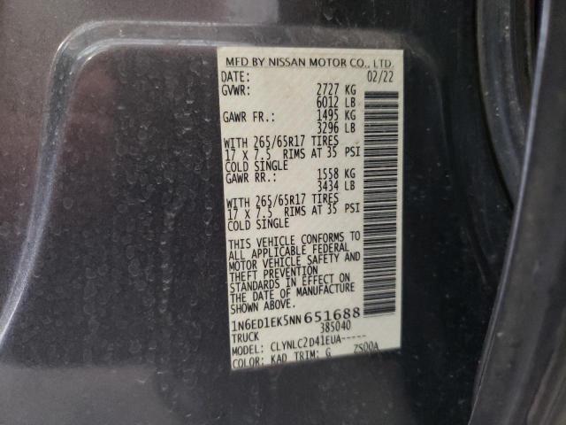 2022 NISSAN FRONTIER S 1N6ED1EK5NN651688