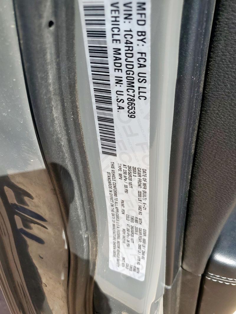2021 DODGE DURANGO GT - 1C4RDJDG0MC786539