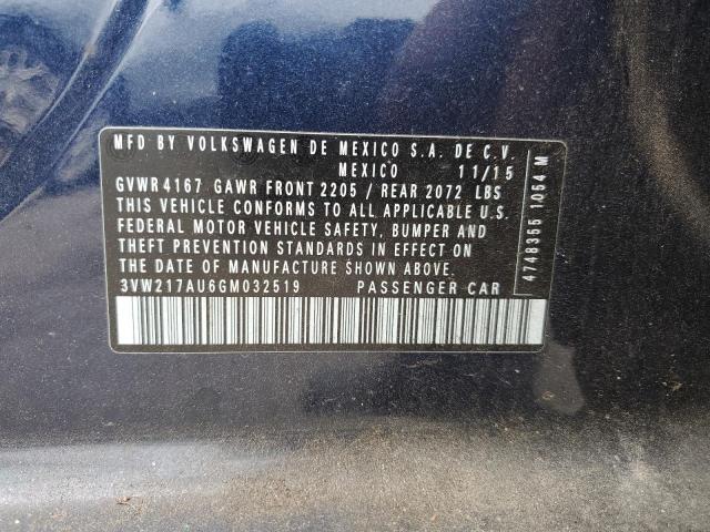 2016 VOLKSWAGEN GOLF S/SE 3VW217AU6GM032519