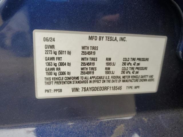 2024 TESLA MODEL Y - 7SAYGDED3RF118546