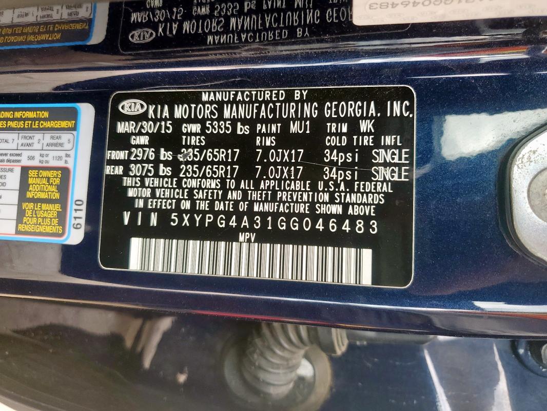 2016 KIA SORENTO LX - 5XYPG4A31GG046483