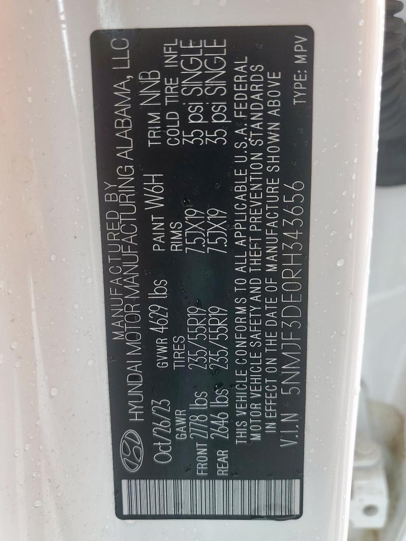 2024 HYUNDAI TUCSON SEL - 5NMJF3DE0RH343656