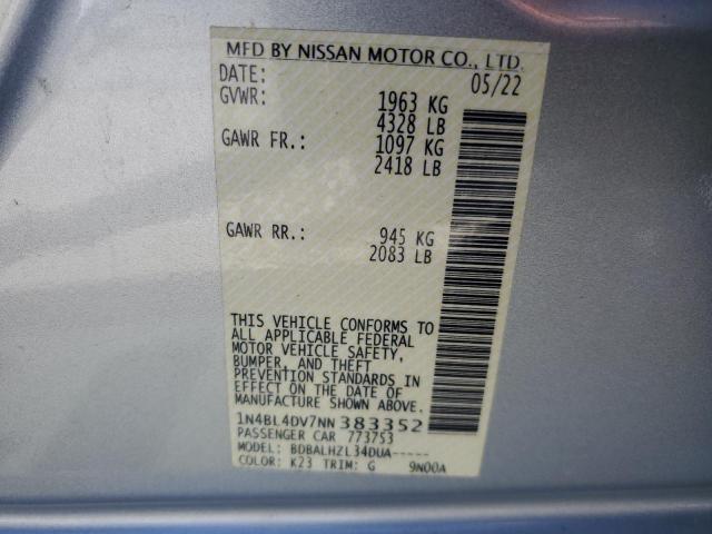 2022 NISSAN ALTIMA SV - 1N4BL4DV7NN383352