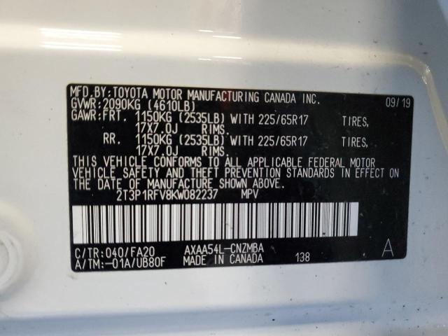 2019 TOYOTA RAV4 XLE - 2T3P1RFV8KW082237