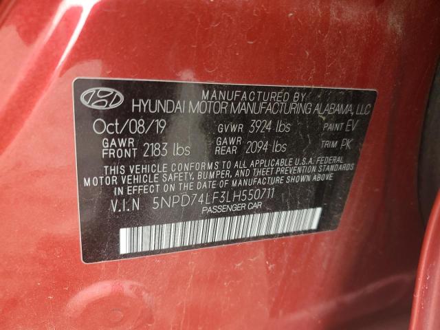 2020 HYUNDAI ELANTRA SE - 5NPD74LF3LH550711