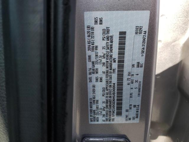 2017 FORD ESCAPE SE - 1FMCU0GD6HUB30004