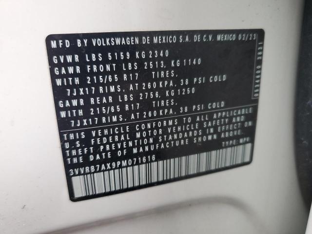 2023 VOLKSWAGEN TIGUAN S 3VVRB7AX9PM071616