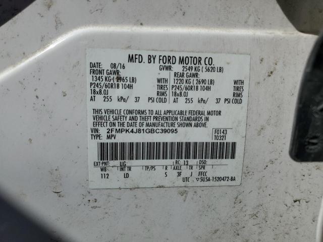 2016 FORD EDGE SEL - 2FMPK4J81GBC39095