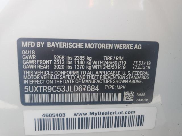 2018 BMW X3 XDRIVE3 - 5UXTR9C53JLD67684