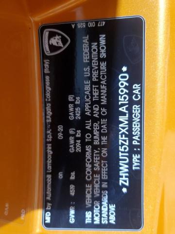 2021 LAMBORGHINI HURACAN EV - ZHWUT5ZFXMLA15990