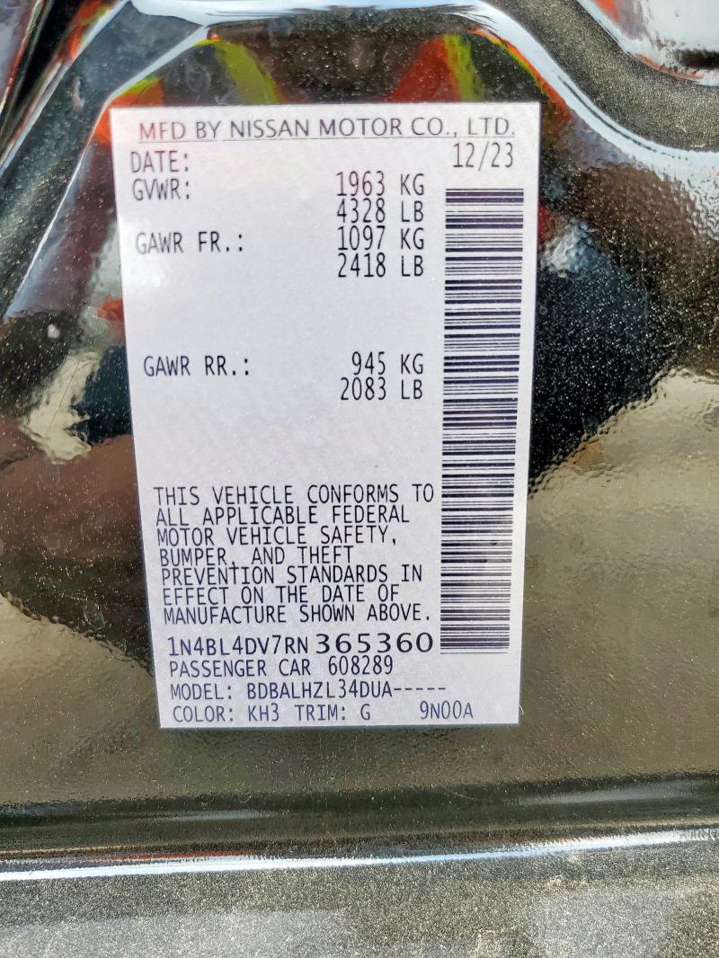 2024 NISSAN ALTIMA SV - 1N4BL4DV7RN365360