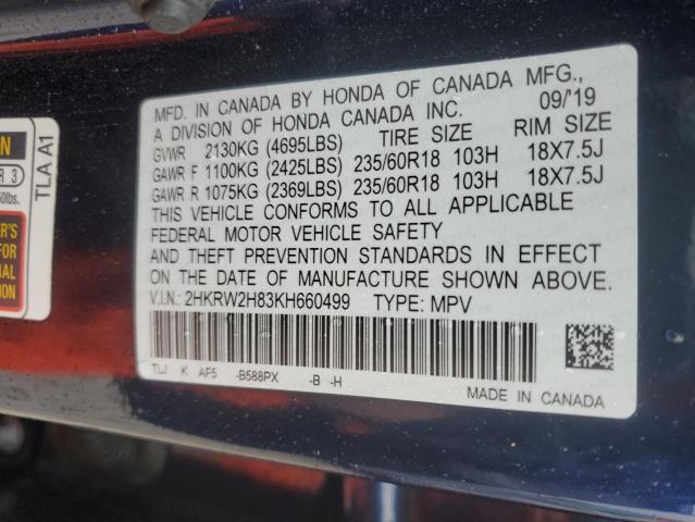 2019 HONDA CR-V EXL - 2HKRW2H83KH660499