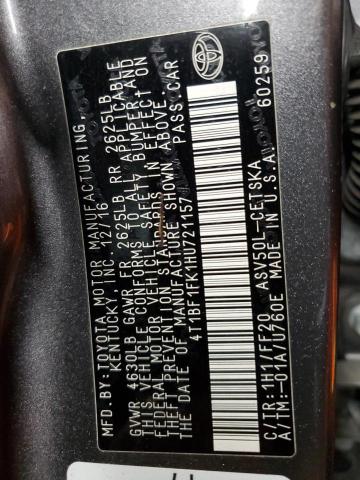 2017 TOYOTA CAMRY LE - 4T1BF1FK1HU721157
