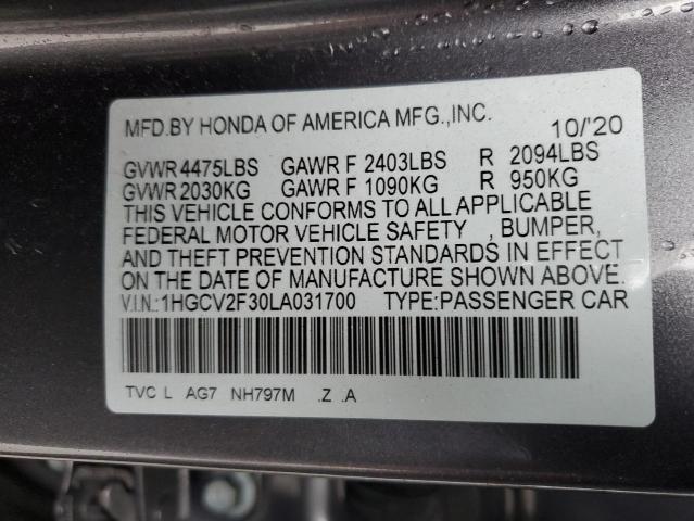 2020 HONDA ACCORD SPO - 1HGCV2F30LA031700