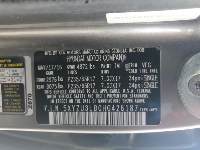 2017 HYUNDAI SANTA FE S - 5XYZU3LB0HG426187