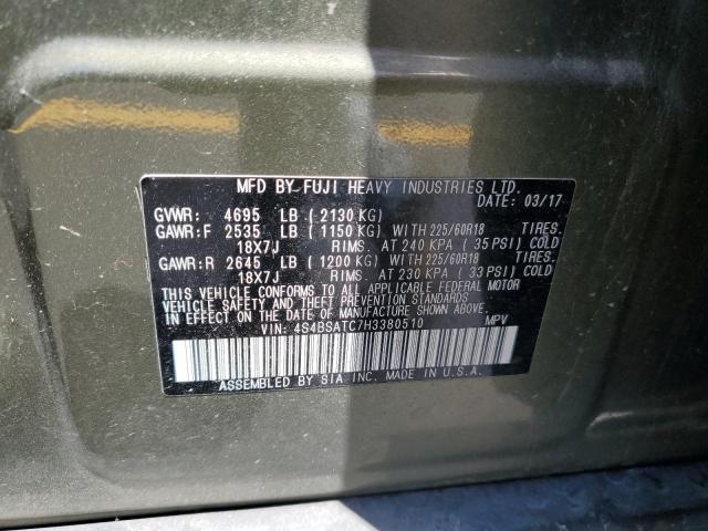 2017 SUBARU OUTBACK TO 4S4BSATC7H3380510