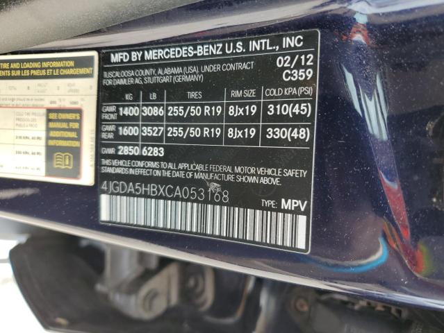 2012 MERCEDES-BENZ ML 350 4MA - 4JGDA5HBXCA053168