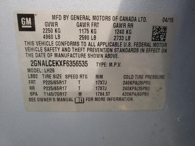 2015 CHEVROLET EQUINOX LT - 2GNALCEKXF6356535