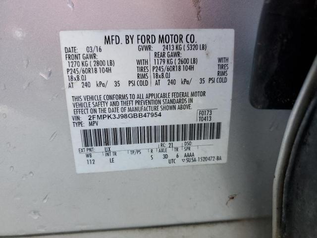2016 FORD EDGE SEL - 2FMPK3J98GBB47954
