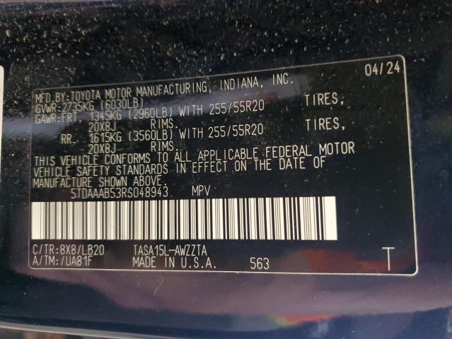 2024 TOYOTA GRAND HIGH - 5TDAAAB53RS048943
