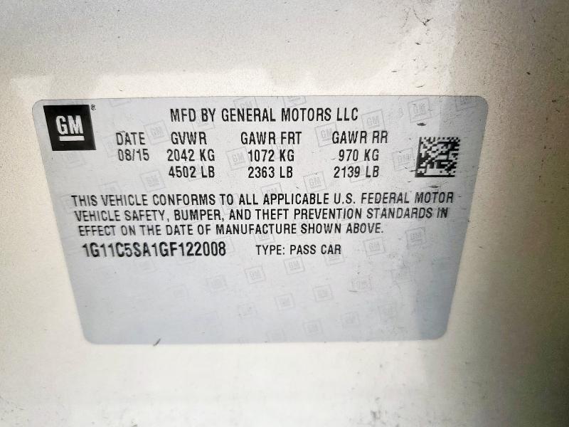 2016 CHEVROLET MALIBU LIM - 1G11C5SA1GF122008