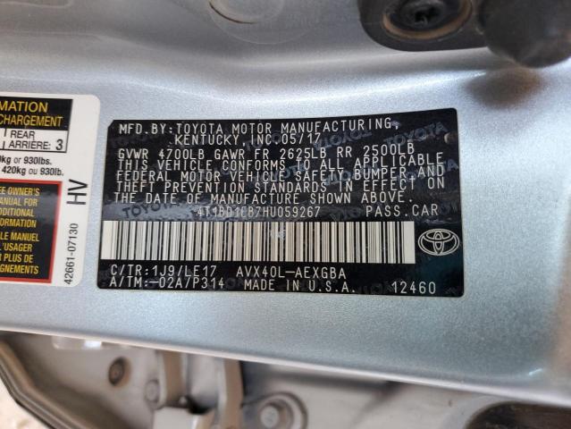2017 TOYOTA AVALON HYB 4T1BD1EB7HU059267