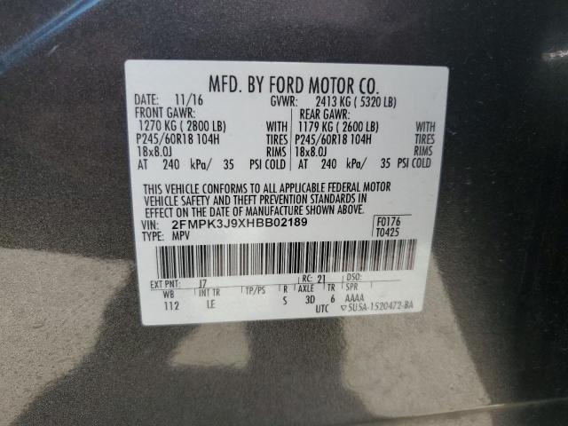2017 FORD EDGE SEL - 2FMPK3J9XHBB02189