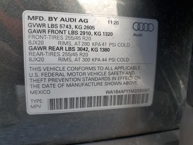 2021 AUDI SQ5 PREMIU WA1B4AFY1M2035067