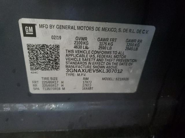 2019 CHEVROLET EQUINOX LT - 3GNAXUEV5KL307012