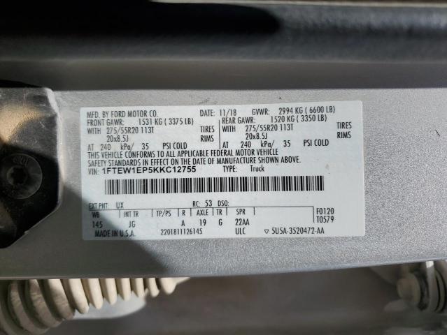 2019 FORD F150 SUPER - 1FTEW1EP5KKC12755