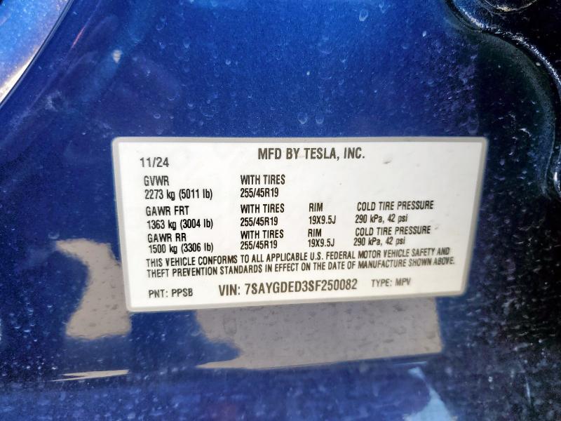 2025 TESLA MODEL Y - 7SAYGDED3SF250082