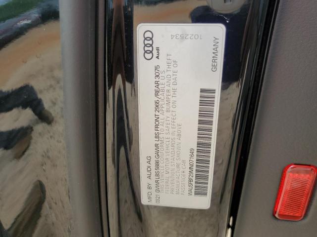 2021 AUDI S7 PRESTIG WAUSFBF29MN071649