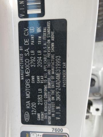 2021 KIA FORTE FE 3KPF24AD4ME319993