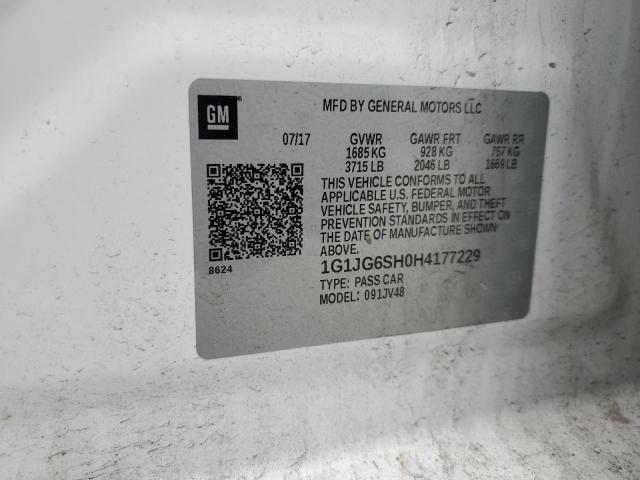 2017 CHEVROLET SONIC 1G1JG6SH0H4177229