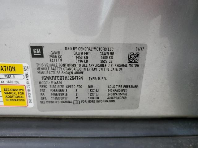 2017 CHEVROLET TRAVERSE L 1GNKRFED7HJ264794