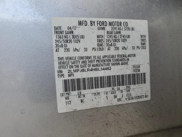 2017 LINCOLN MKX RESERV 2LMPJ8LR4HBL34482