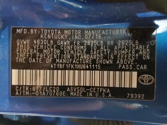 2017 TOYOTA CAMRY XSE - 4T1BF1FK1HU641115