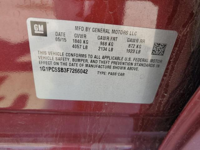 2015 CHEVROLET CRUZE LT - 1G1PC5SB3F7266042