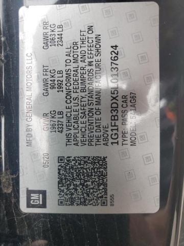 2020 CHEVROLET CAMARO LS 1G1FB3DX5L0137624