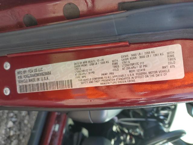 2021 JEEP WRANGLER 1C4GJXAN3MW628684