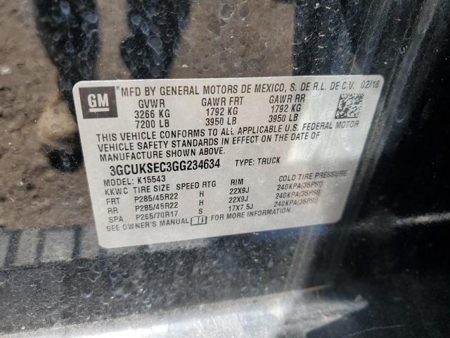 2016 CHEVROLET SILVERADO - 3GCUKSEC3GG234634